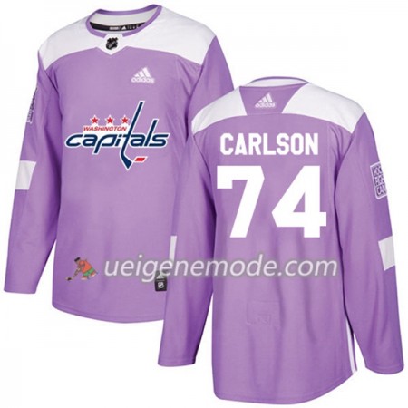 Herren Eishockey Washington Capitals Trikot John Carlson 74 Adidas 2017-2018 Lila Fights Cancer Practice Authentic